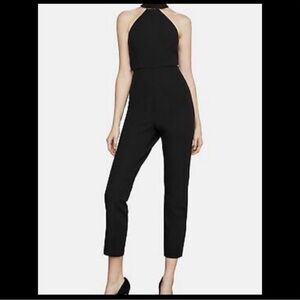 BCBGMaxAzria Black Halter Cropped Jumpsuit